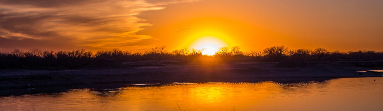 Sunset scene at a Nebraska river